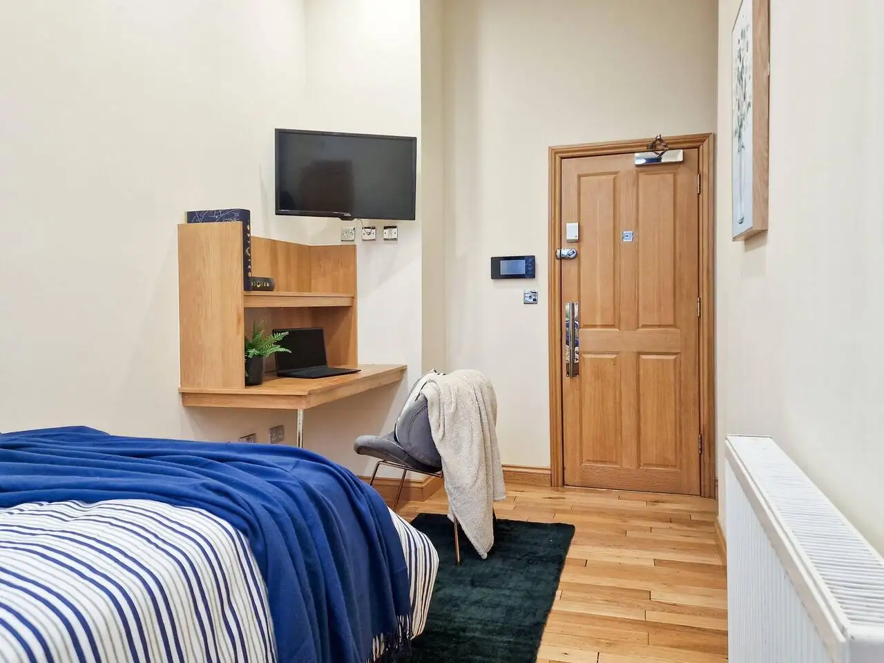 Student room interior at Adam & Burton House